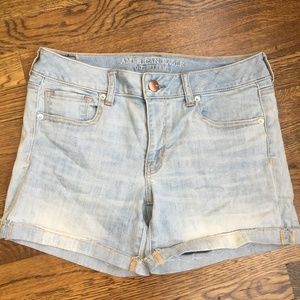 American Eagle Distressed Midi Jean Shorts